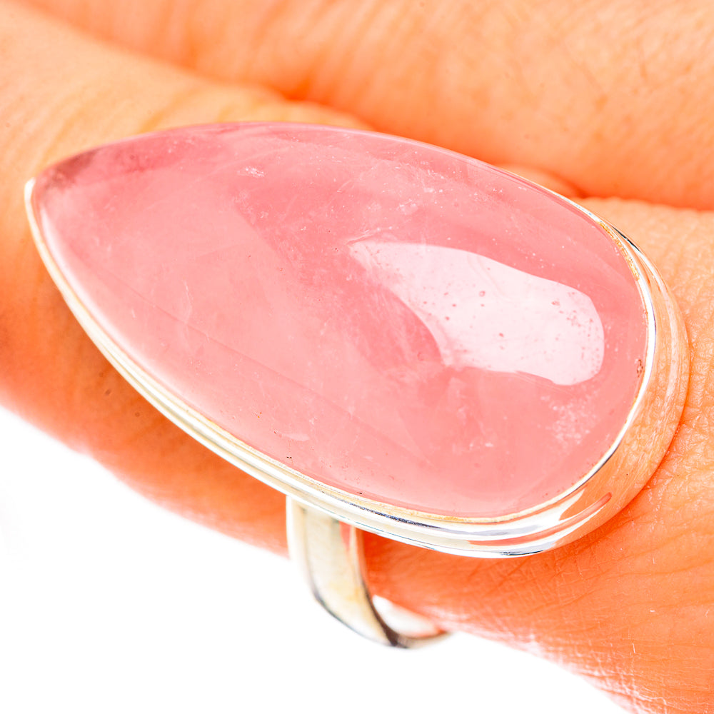Rose Quartz Rings handcrafted by Anasilvercos - RING124131
