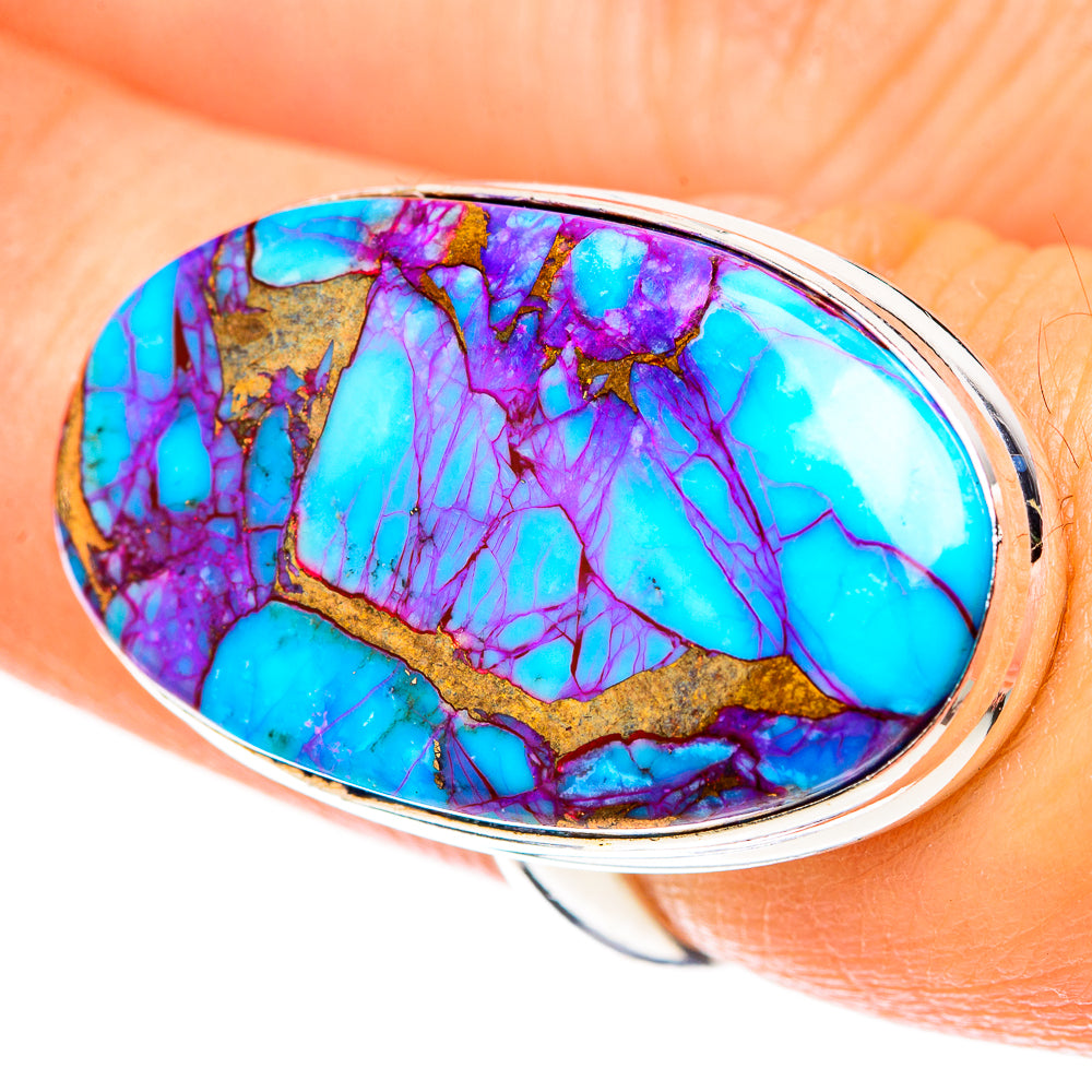 Purple Copper Composite Turquoise Rings handcrafted by Anasilvercos - RING124160
