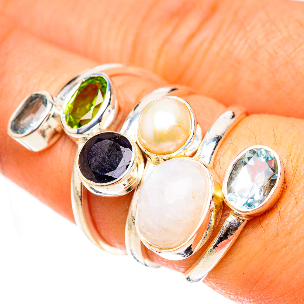 Rainbow Moonstone Rings handcrafted by Anasilvercos - RING124167