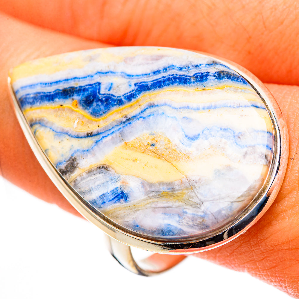 Blue Scheelite Rings handcrafted by Anasilvercos - RING124173