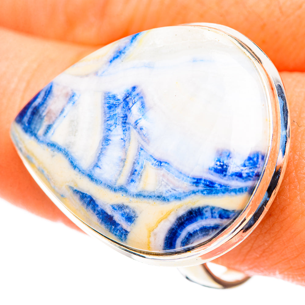 Blue Scheelite Rings handcrafted by Anasilvercos - RING124176