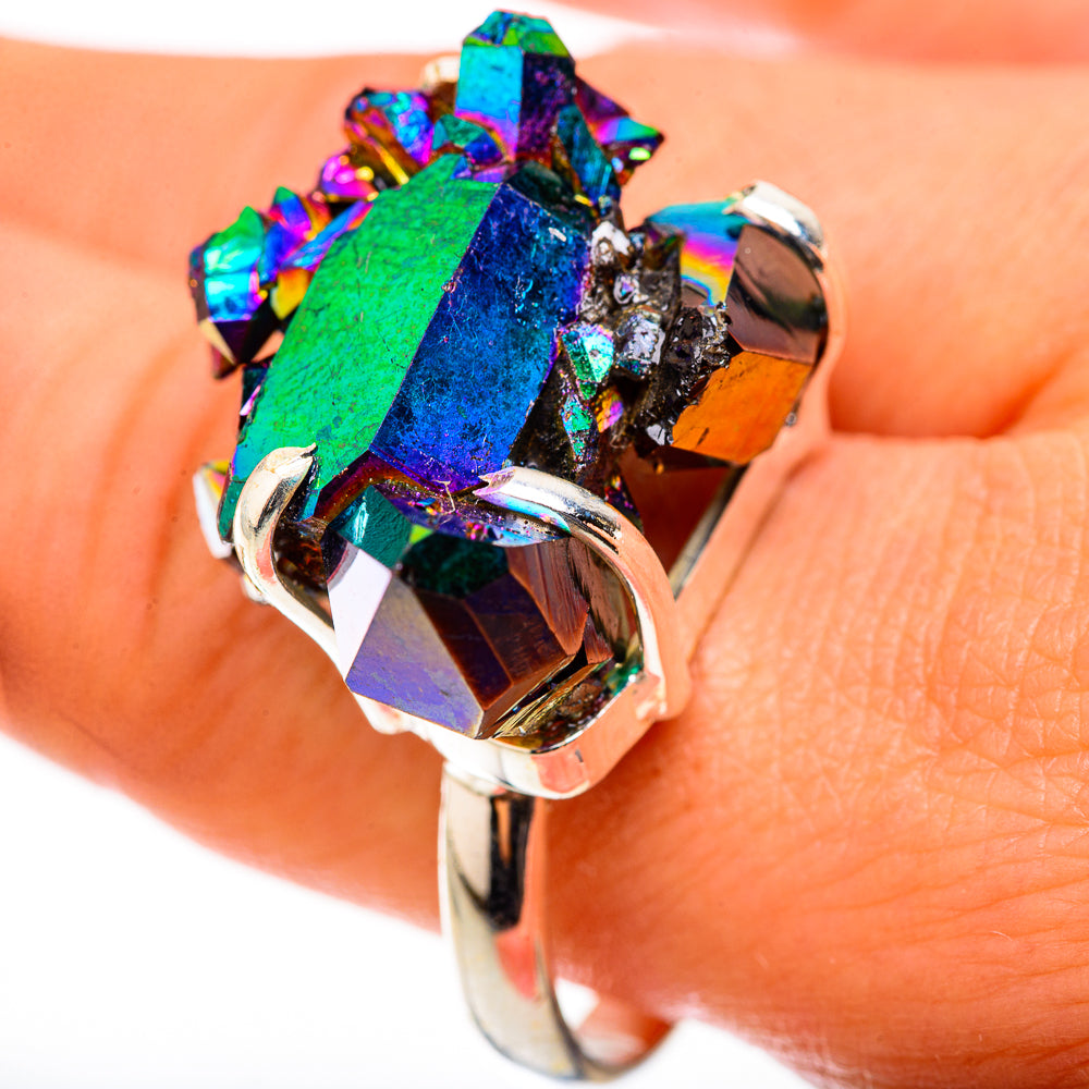 Titanium Sunshine Druzy Rings handcrafted by Anasilvercos - RING124185