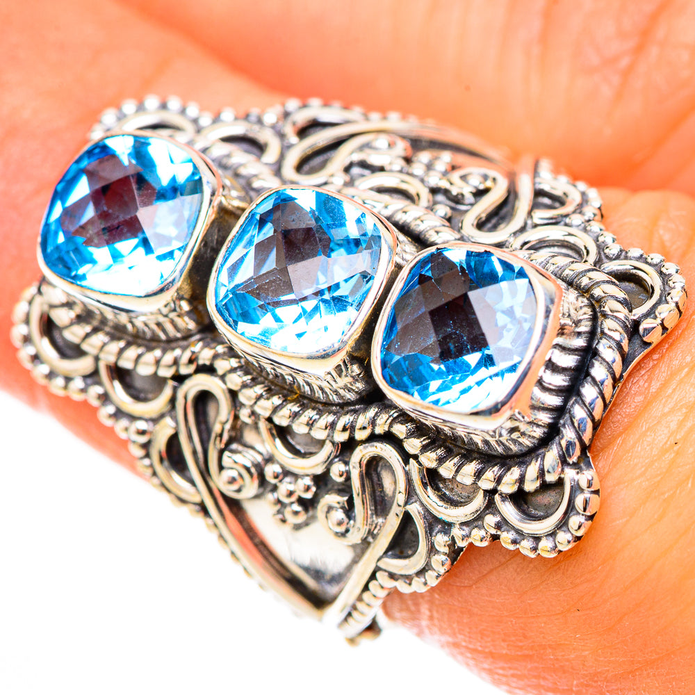 Swiss Blue Topaz Rings handcrafted by Anasilvercos - RING124191