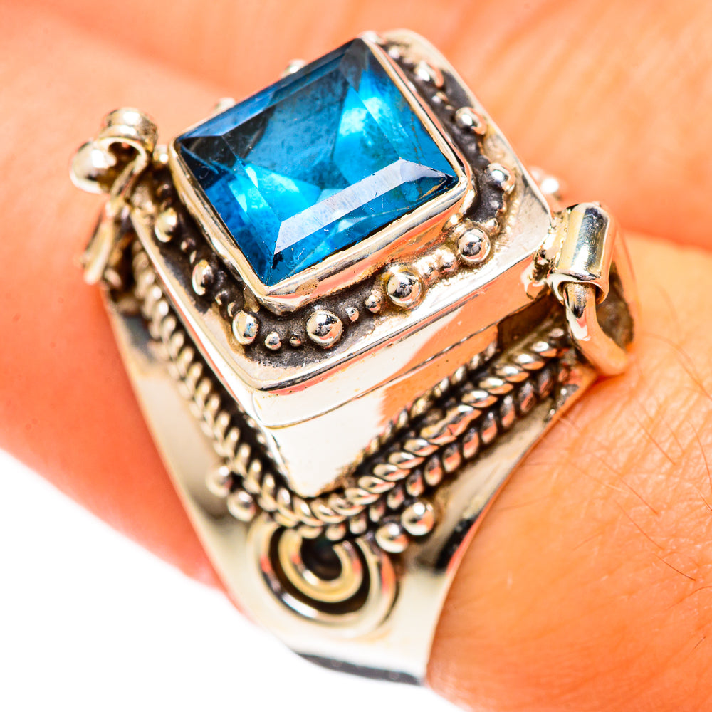 Swiss Blue Topaz Rings handcrafted by Anasilvercos - RING124198