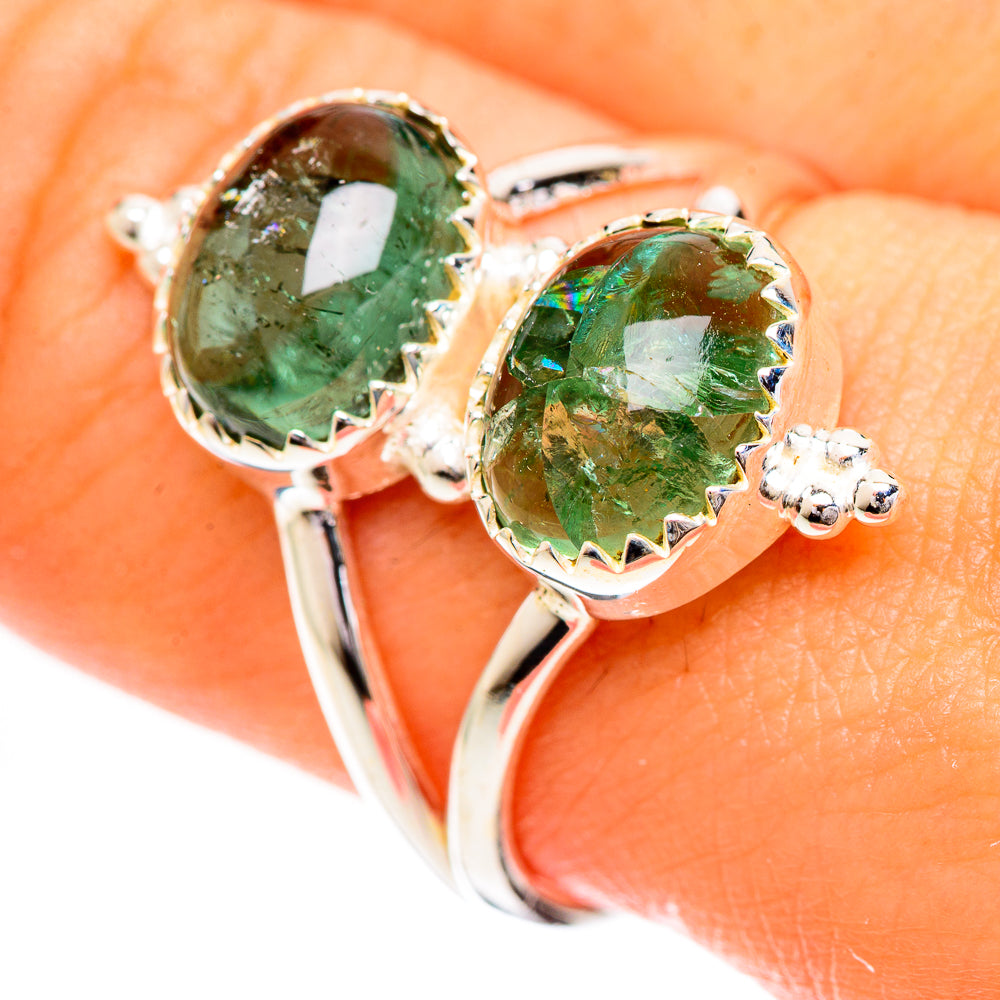 Green Tourmaline Rings handcrafted by Anasilvercos - RING124203