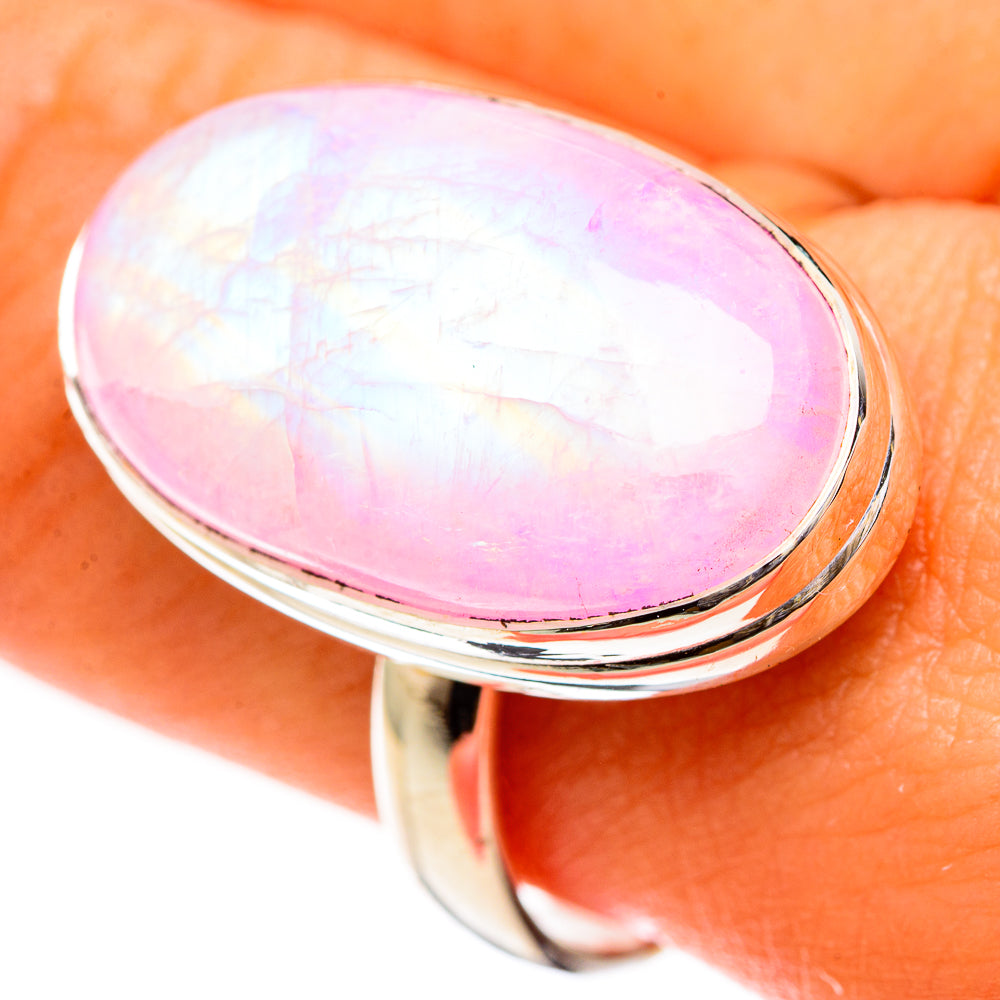 Pink Moonstone Rings handcrafted by Anasilvercos - RING124208