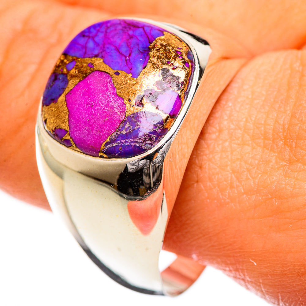 Purple Copper Composite Turquoise Rings handcrafted by Anasilvercos - RING124212