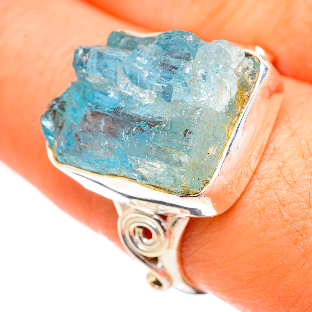 Aquamarine Rings handcrafted by Anasilvercos - RING124223