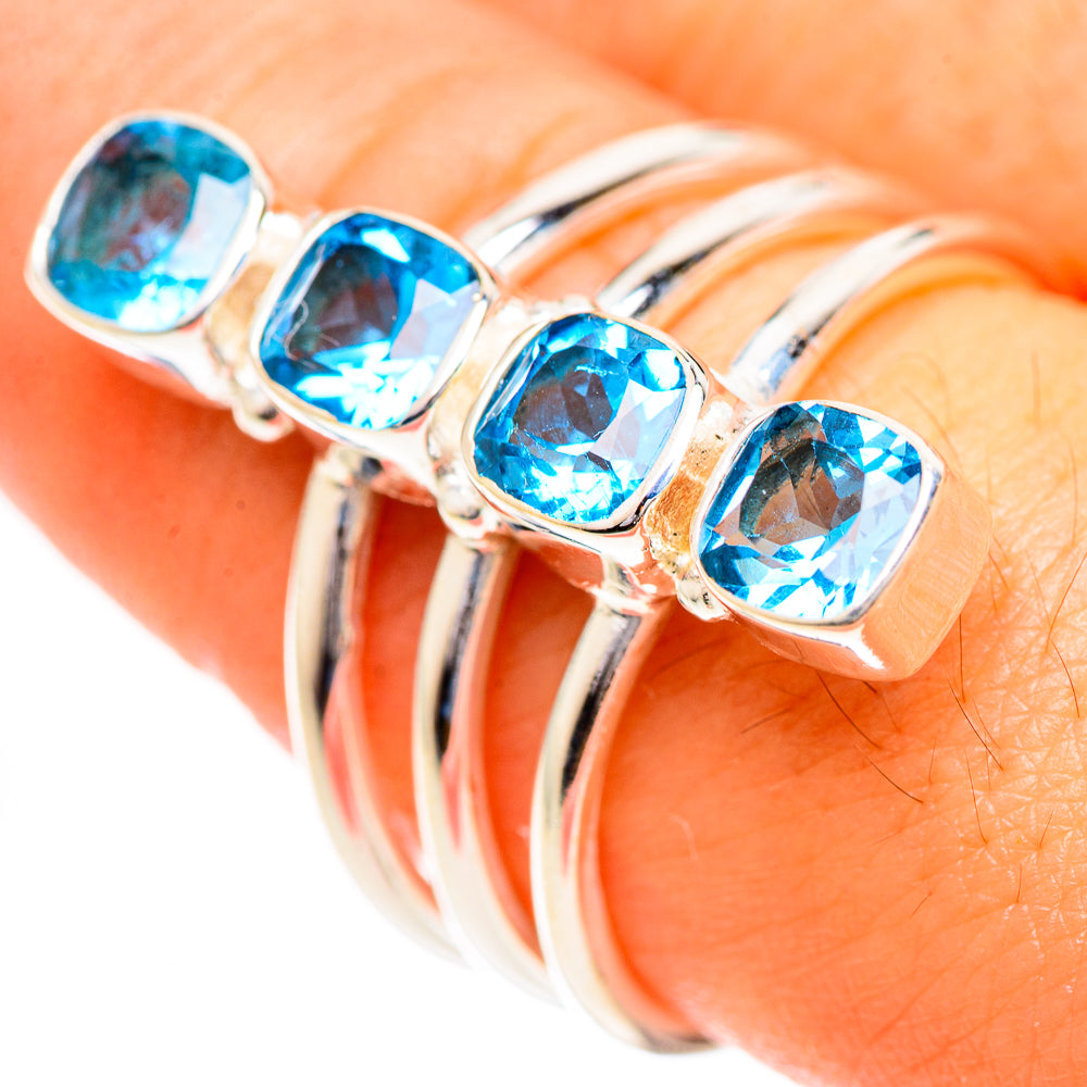 Swiss Blue Topaz Rings handcrafted by Anasilvercos - RING124225