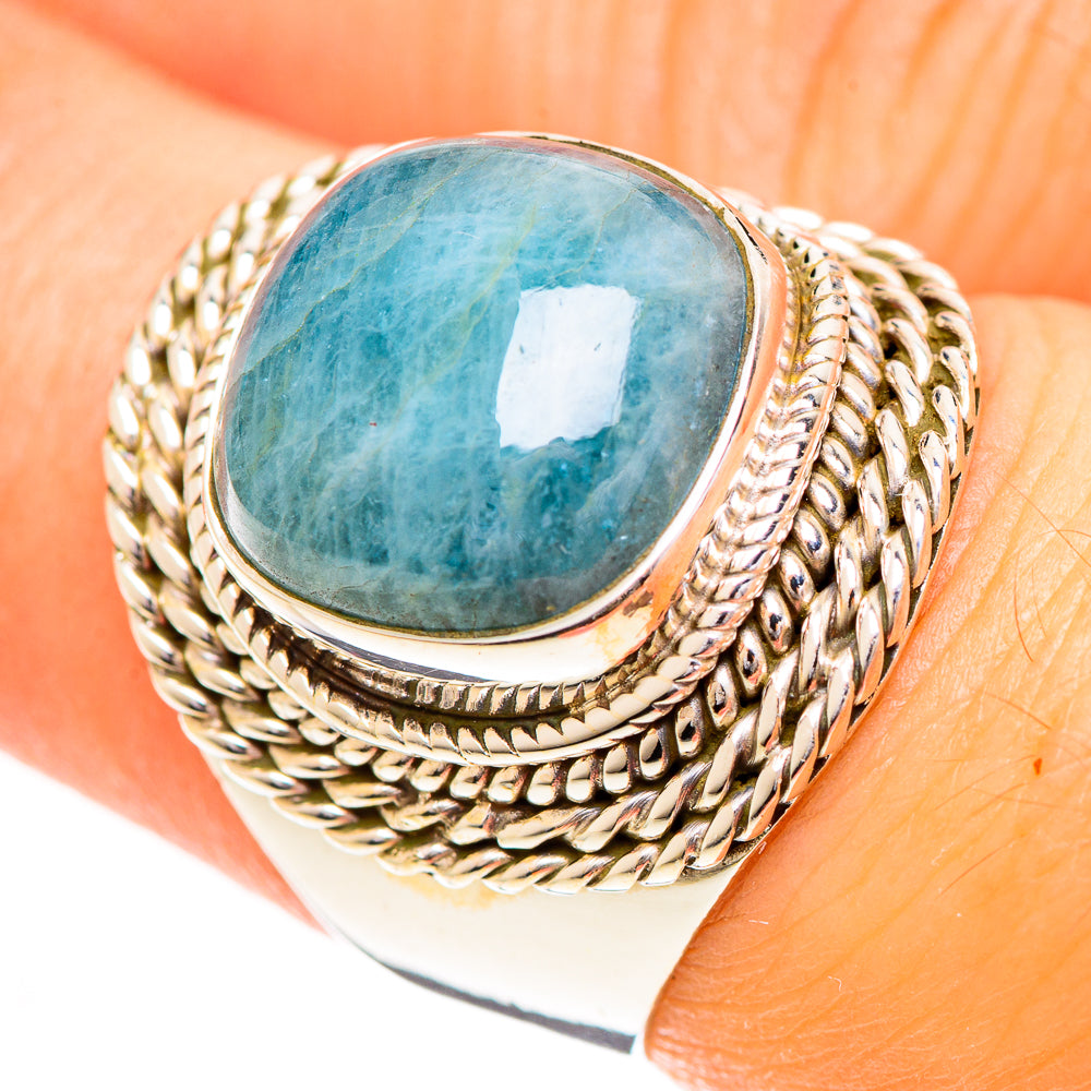 Aquamarine Rings handcrafted by Anasilvercos - RING124230