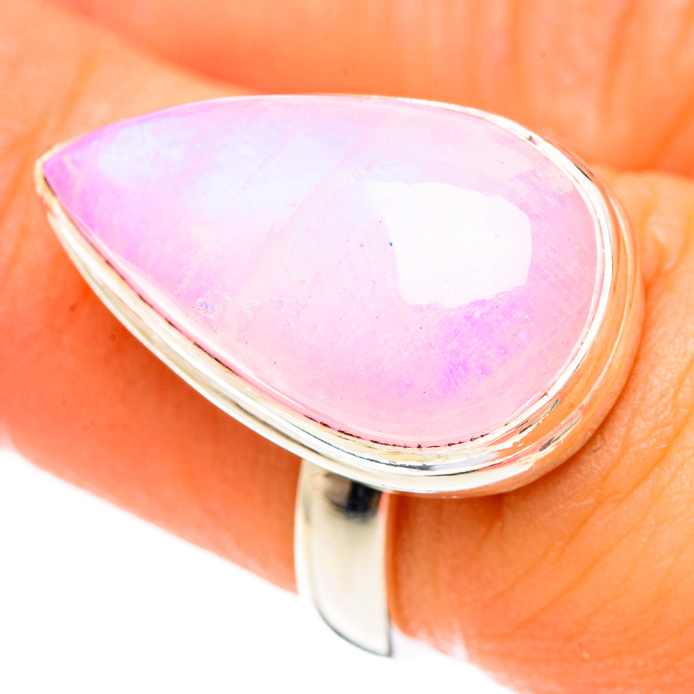Pink Moonstone Rings handcrafted by Anasilvercos - RING124235