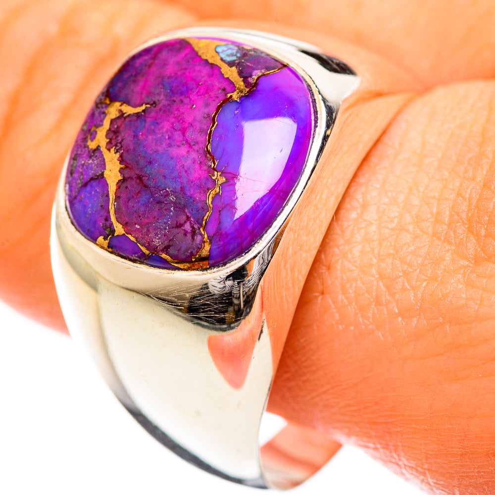 Purple Copper Composite Turquoise Rings handcrafted by Anasilvercos - RING124266