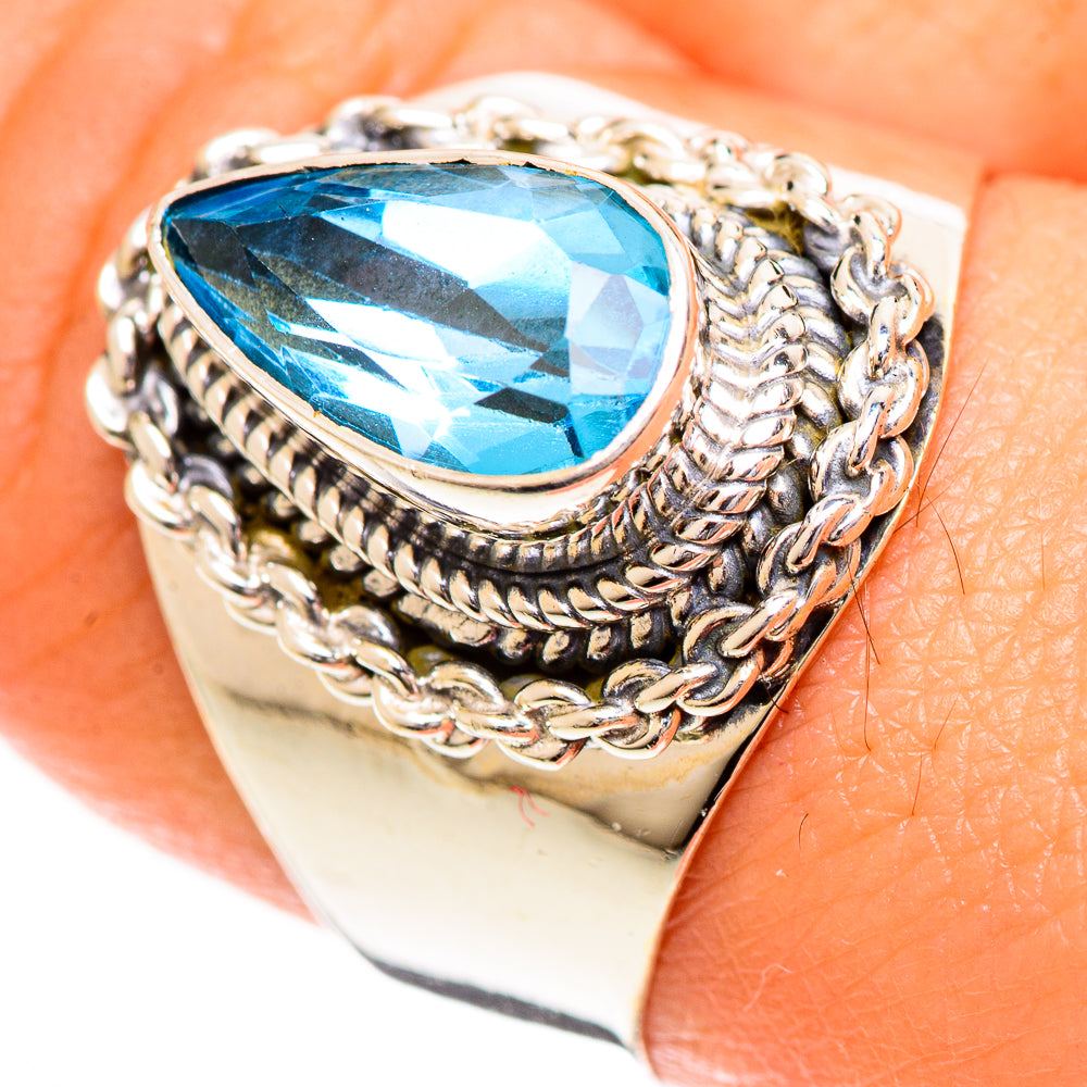 Swiss Blue Topaz Rings handcrafted by Anasilvercos - RING124275