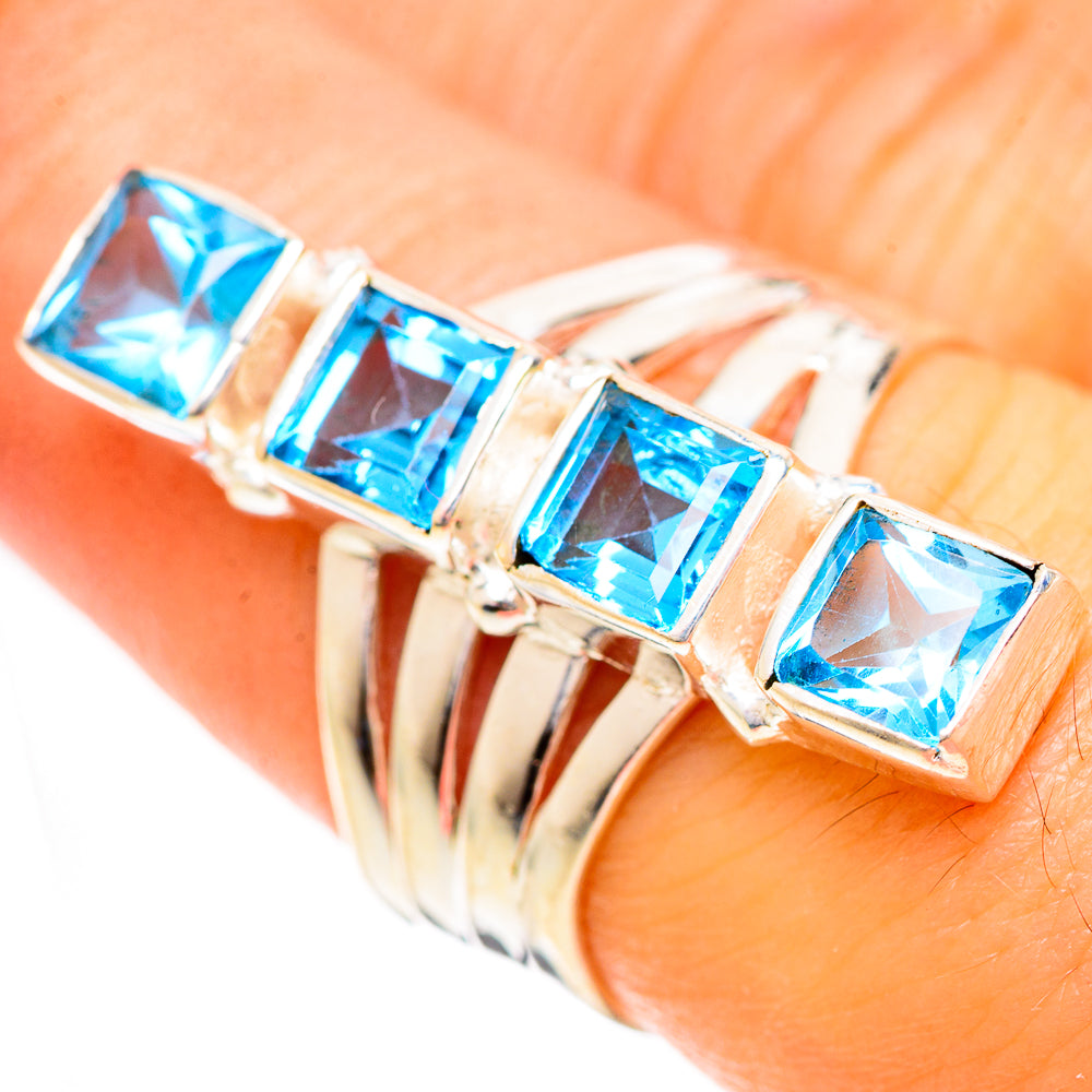 Swiss Blue Topaz Rings handcrafted by Anasilvercos - RING124277