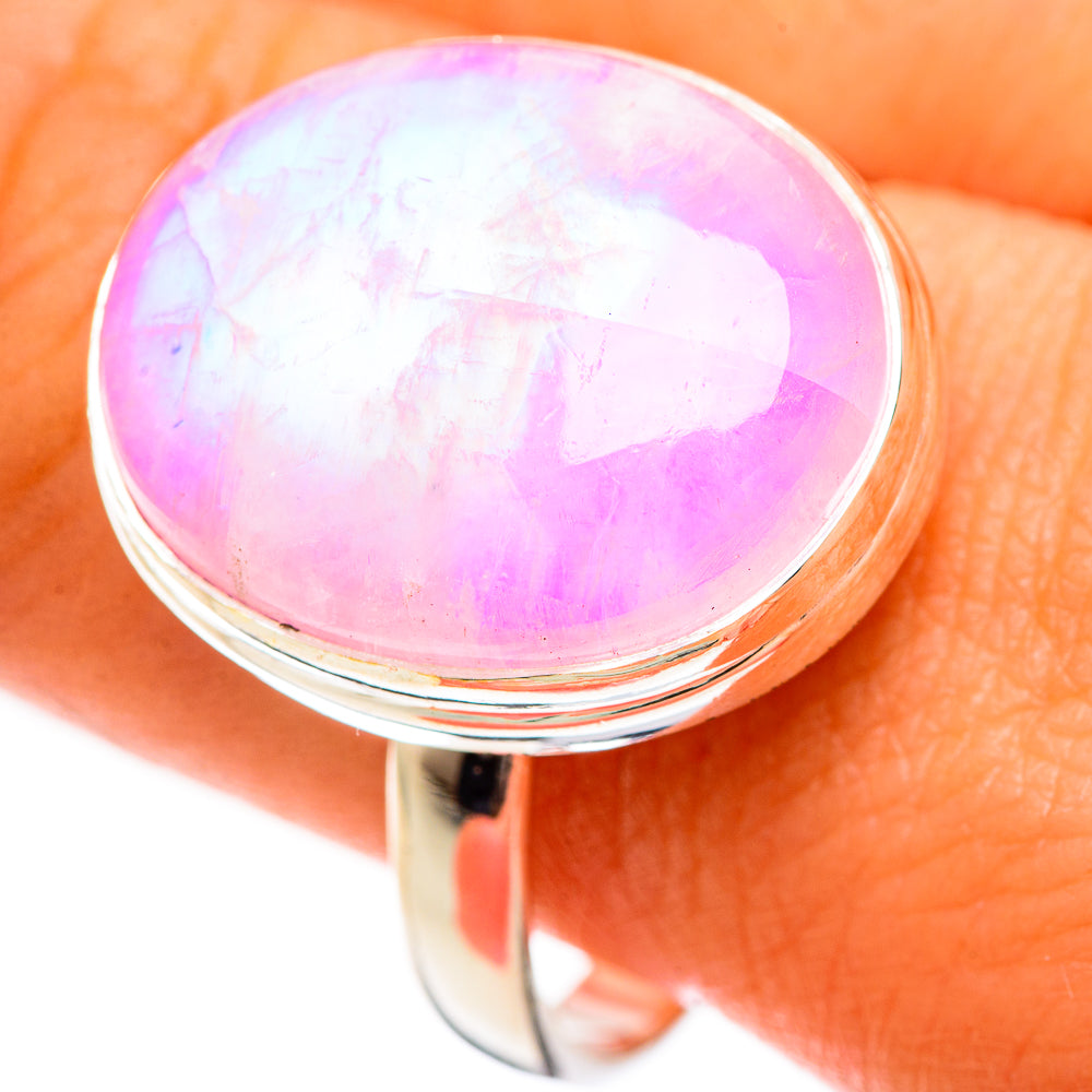 Pink Moonstone Rings handcrafted by Anasilvercos - RING124284