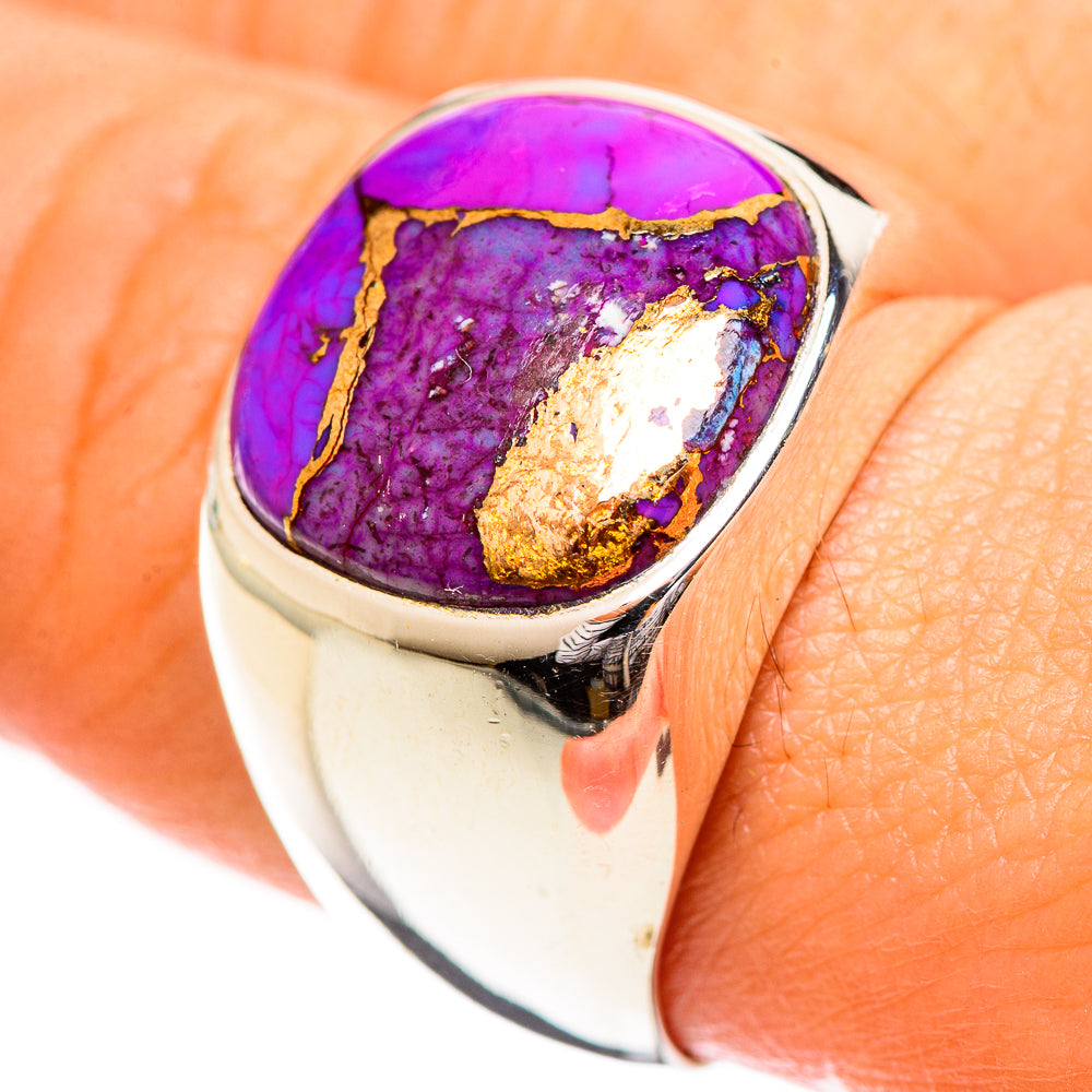 Purple Copper Composite Turquoise Rings handcrafted by Anasilvercos - RING124286