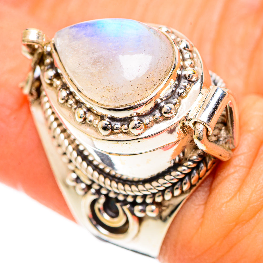Rainbow Moonstone Rings handcrafted by Anasilvercos - RING124291