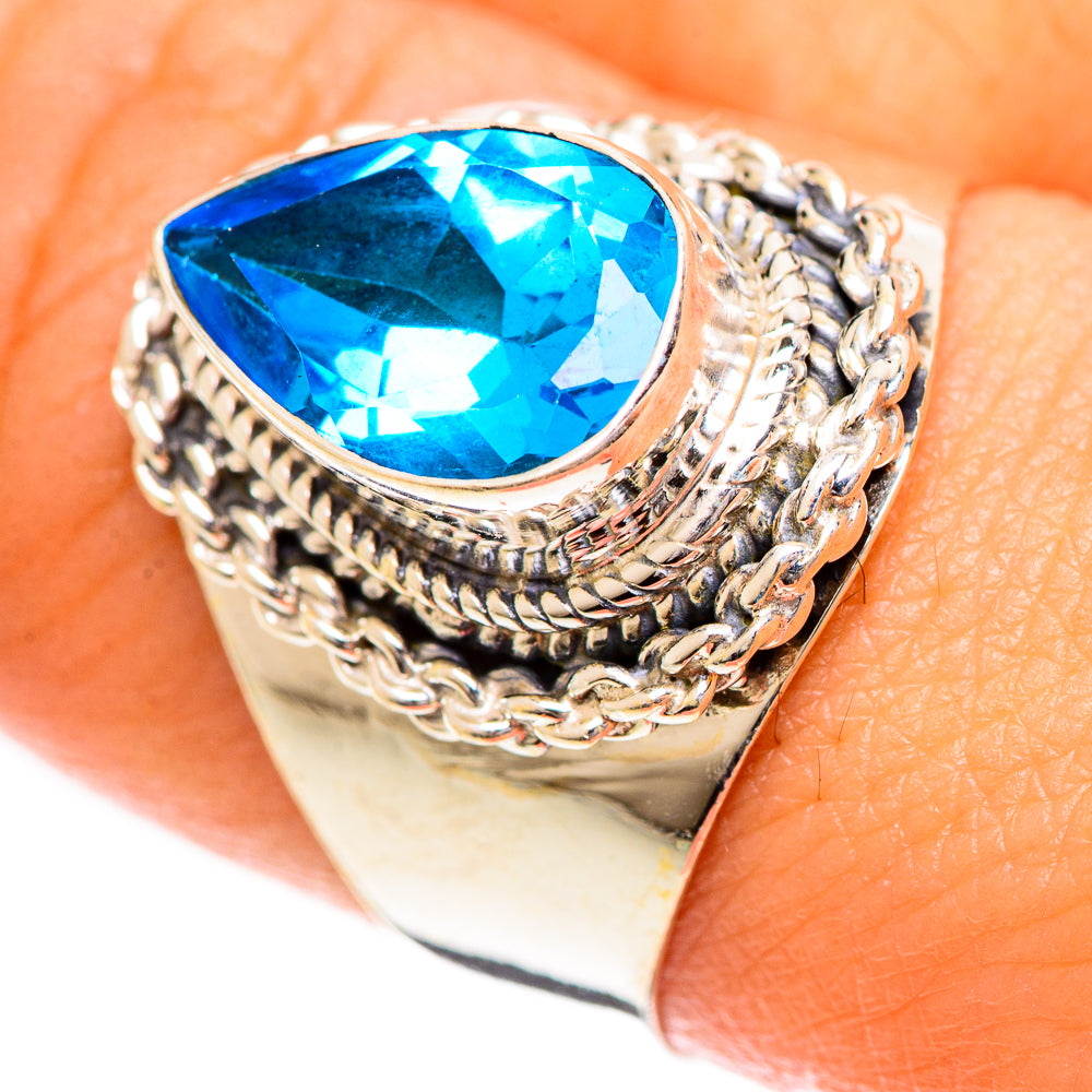 Swiss Blue Topaz Rings handcrafted by Anasilvercos - RING124294