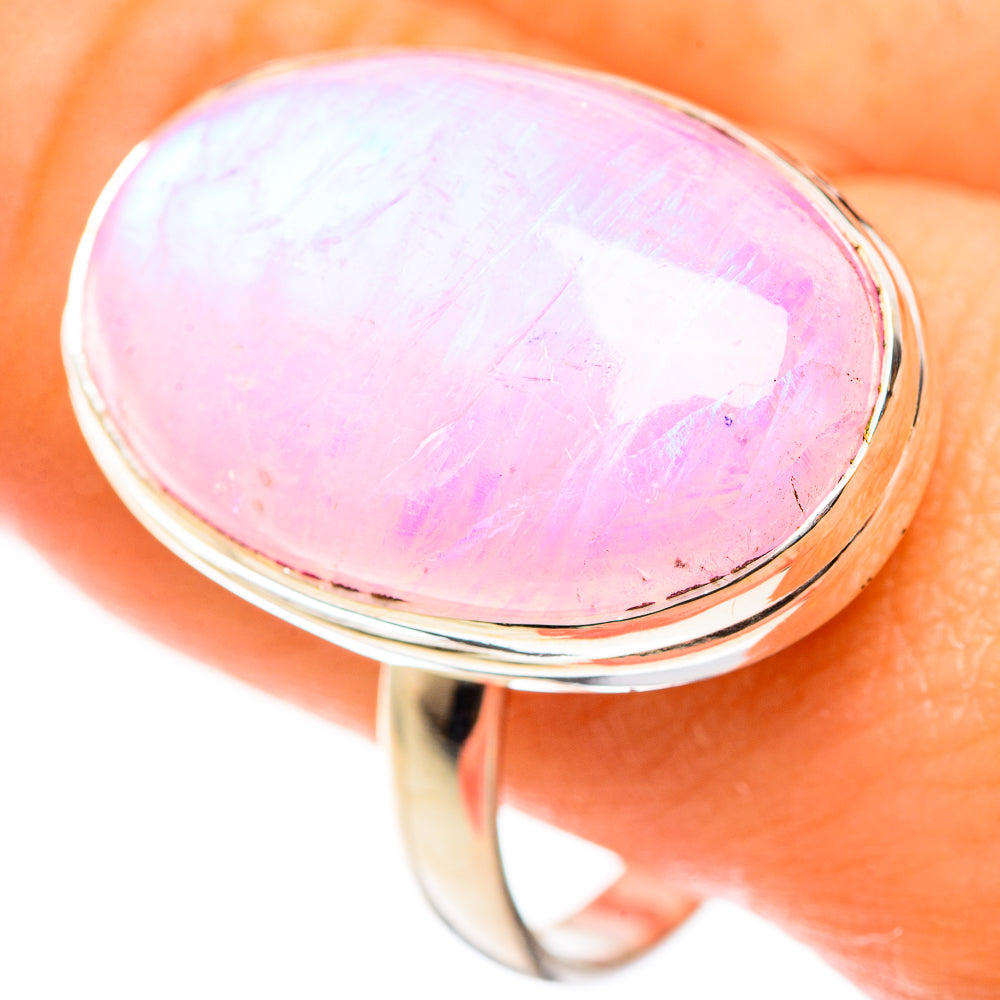 Pink Moonstone Rings handcrafted by Anasilvercos - RING124304