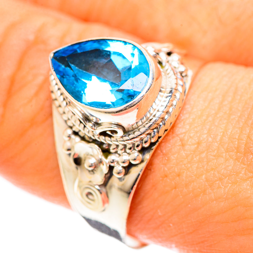 Swiss Blue Topaz Rings handcrafted by Anasilvercos - RING124313