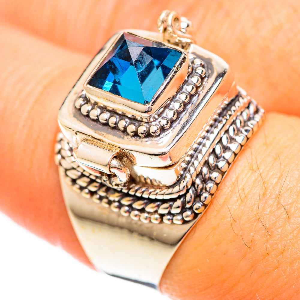 Swiss Blue Topaz Rings handcrafted by Anasilvercos - RING124315