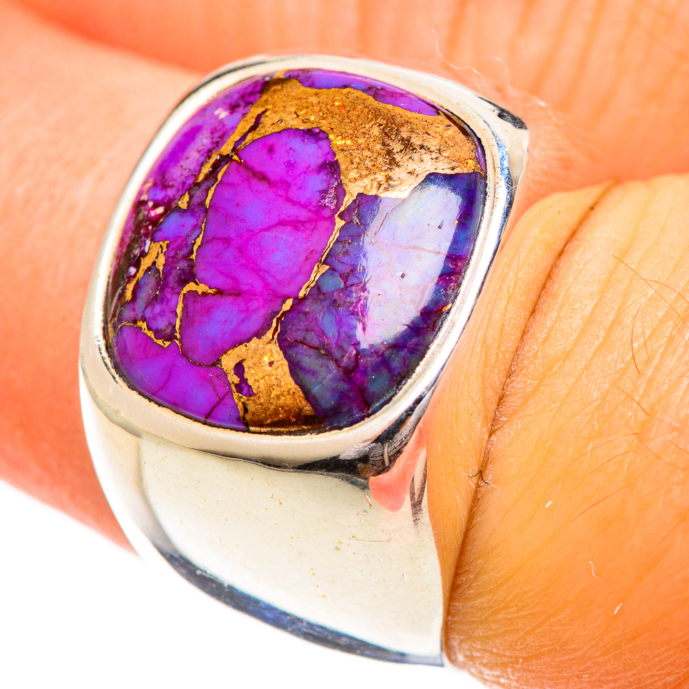 Purple Copper Composite Turquoise Rings handcrafted by Anasilvercos - RING124326