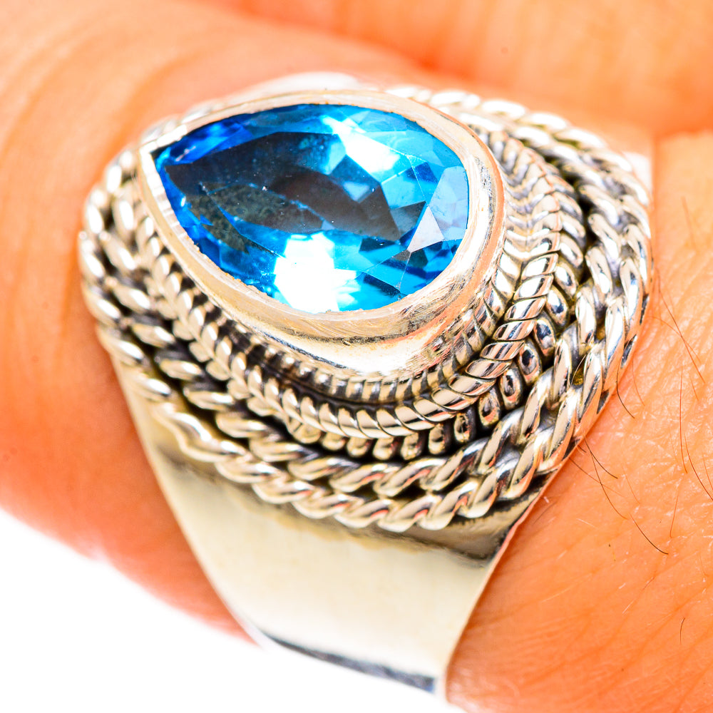 Swiss Blue Topaz Rings handcrafted by Anasilvercos - RING124334