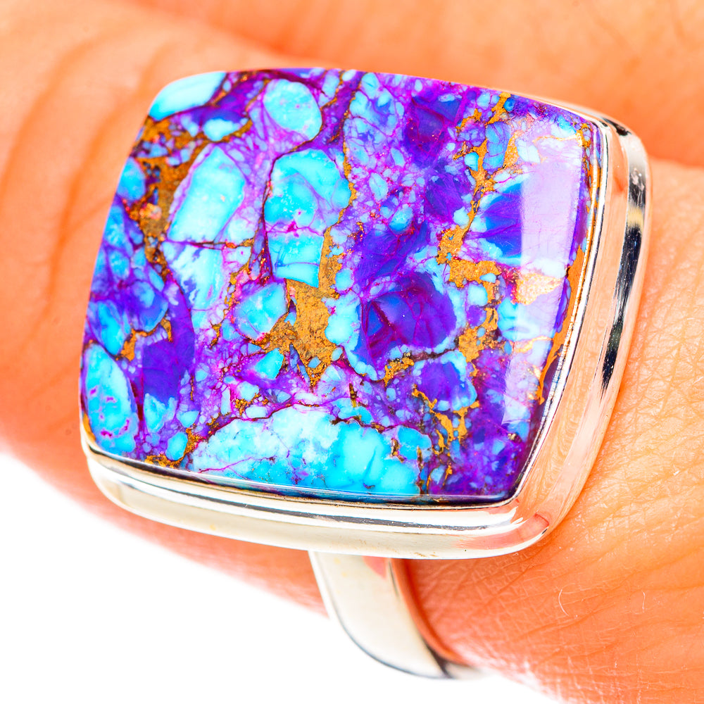 Purple Copper Composite Turquoise Rings handcrafted by Anasilvercos - RING124346