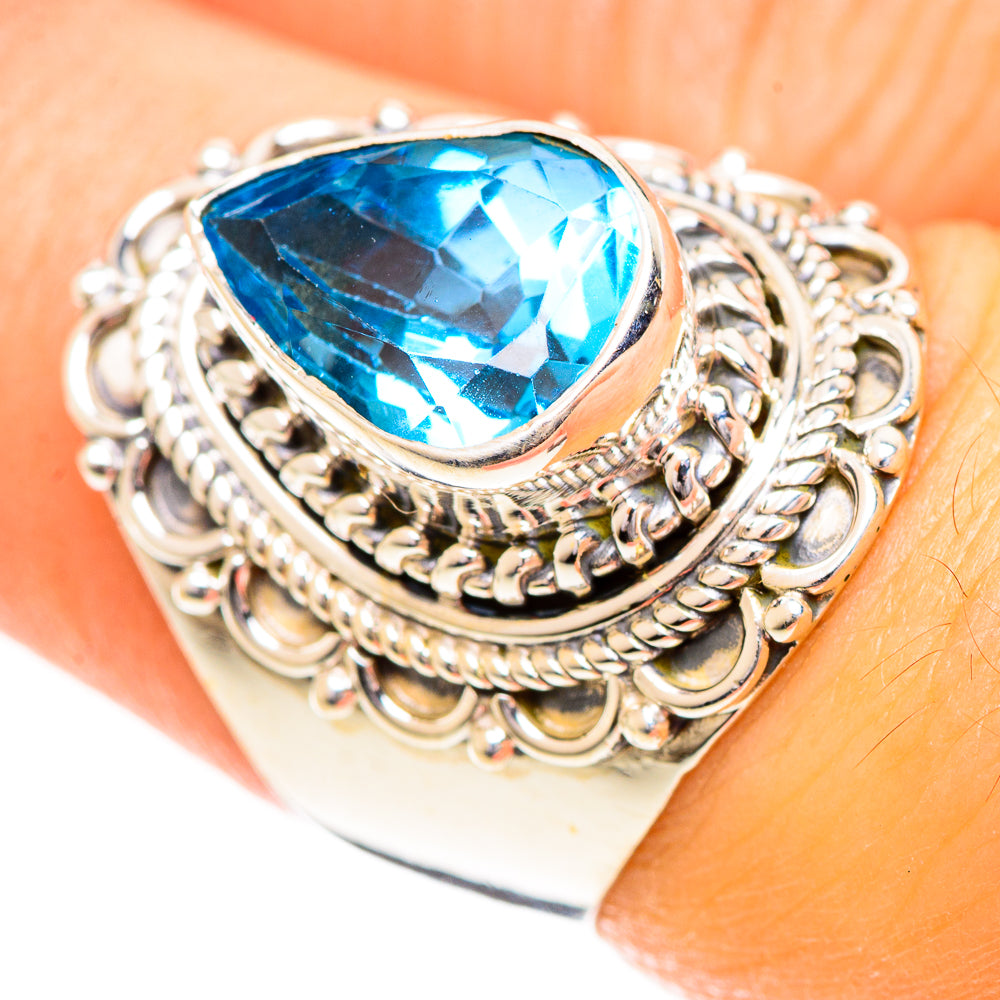 Swiss Blue Topaz Rings handcrafted by Anasilvercos - RING124354
