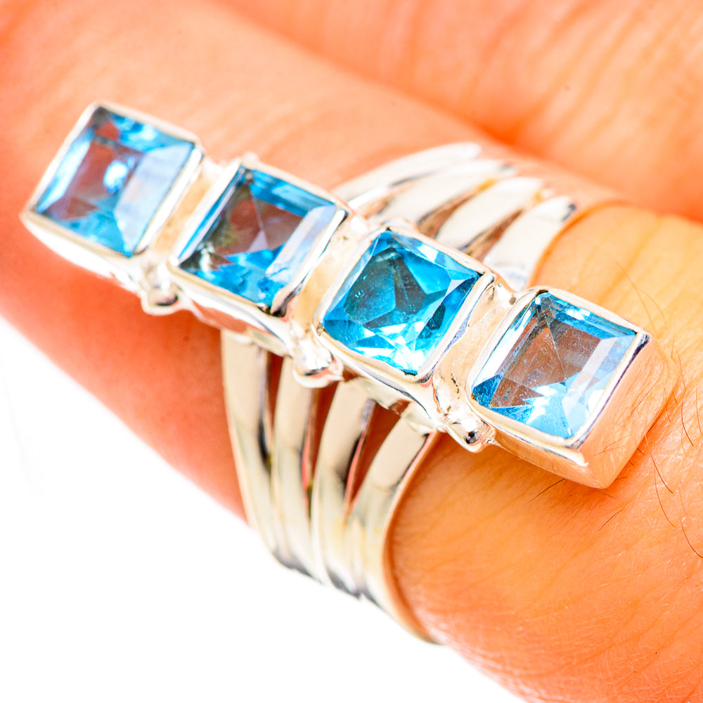 Swiss Blue Topaz Rings handcrafted by Anasilvercos - RING124358