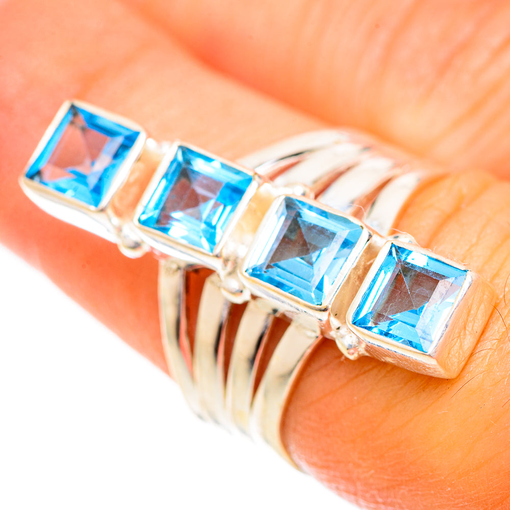 Swiss Blue Topaz Rings handcrafted by Anasilvercos - RING124368
