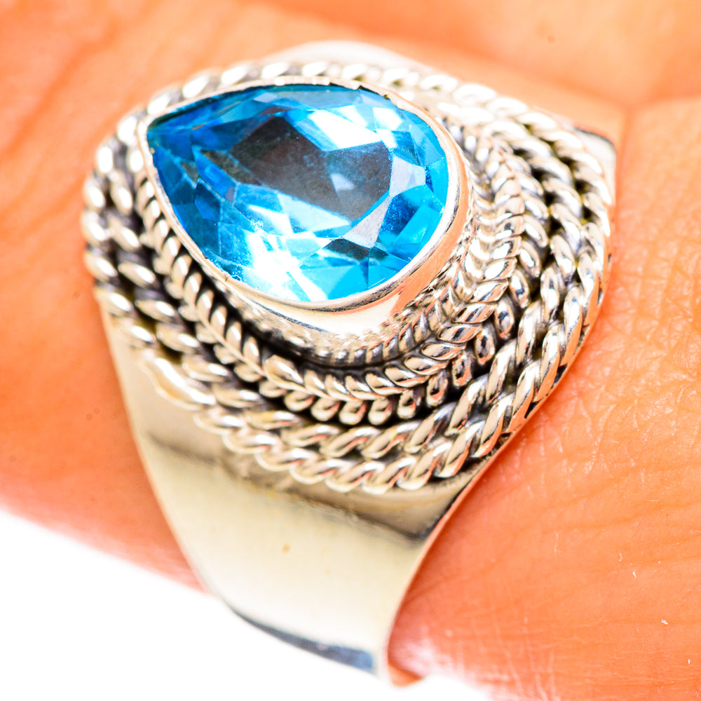 Swiss Blue Topaz Rings handcrafted by Anasilvercos - RING124370