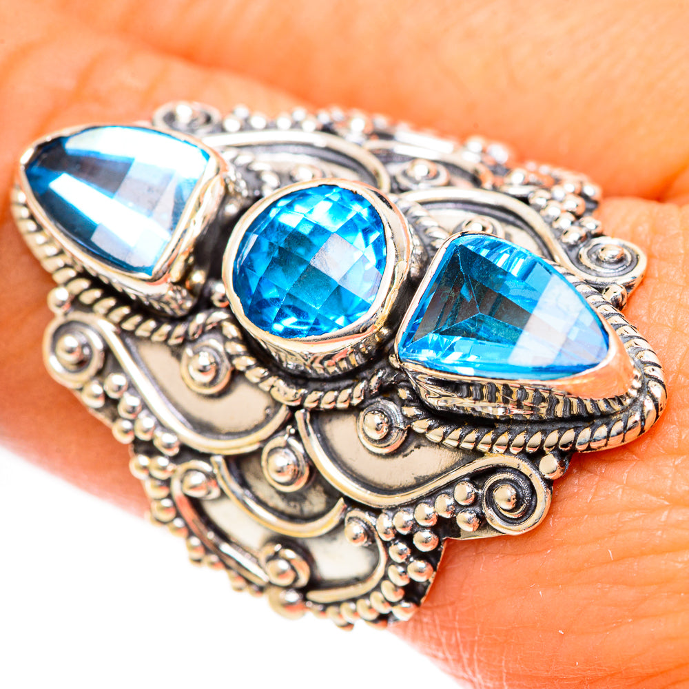 Swiss Blue Topaz Rings handcrafted by Anasilvercos - RING124402