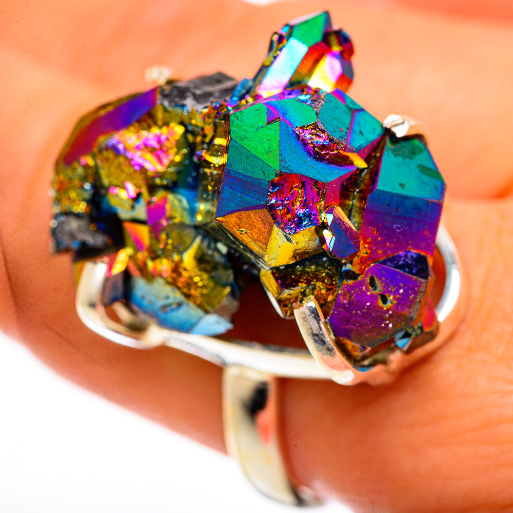 Titanium Sunshine Druzy Rings handcrafted by Anasilvercos - RING124416