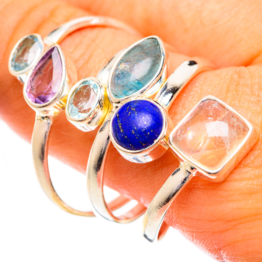 Rainbow Moonstone Rings handcrafted by Anasilvercos - RING124417