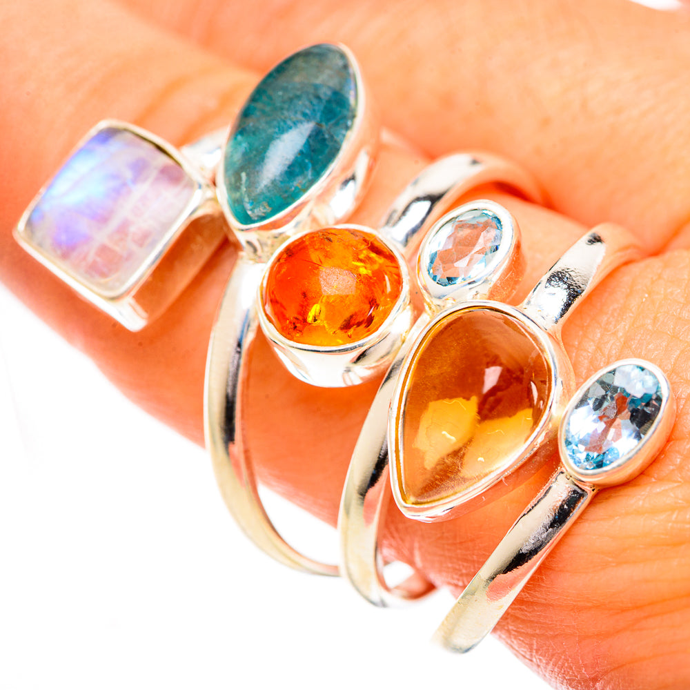 Rainbow Moonstone Rings handcrafted by Anasilvercos - RING124418