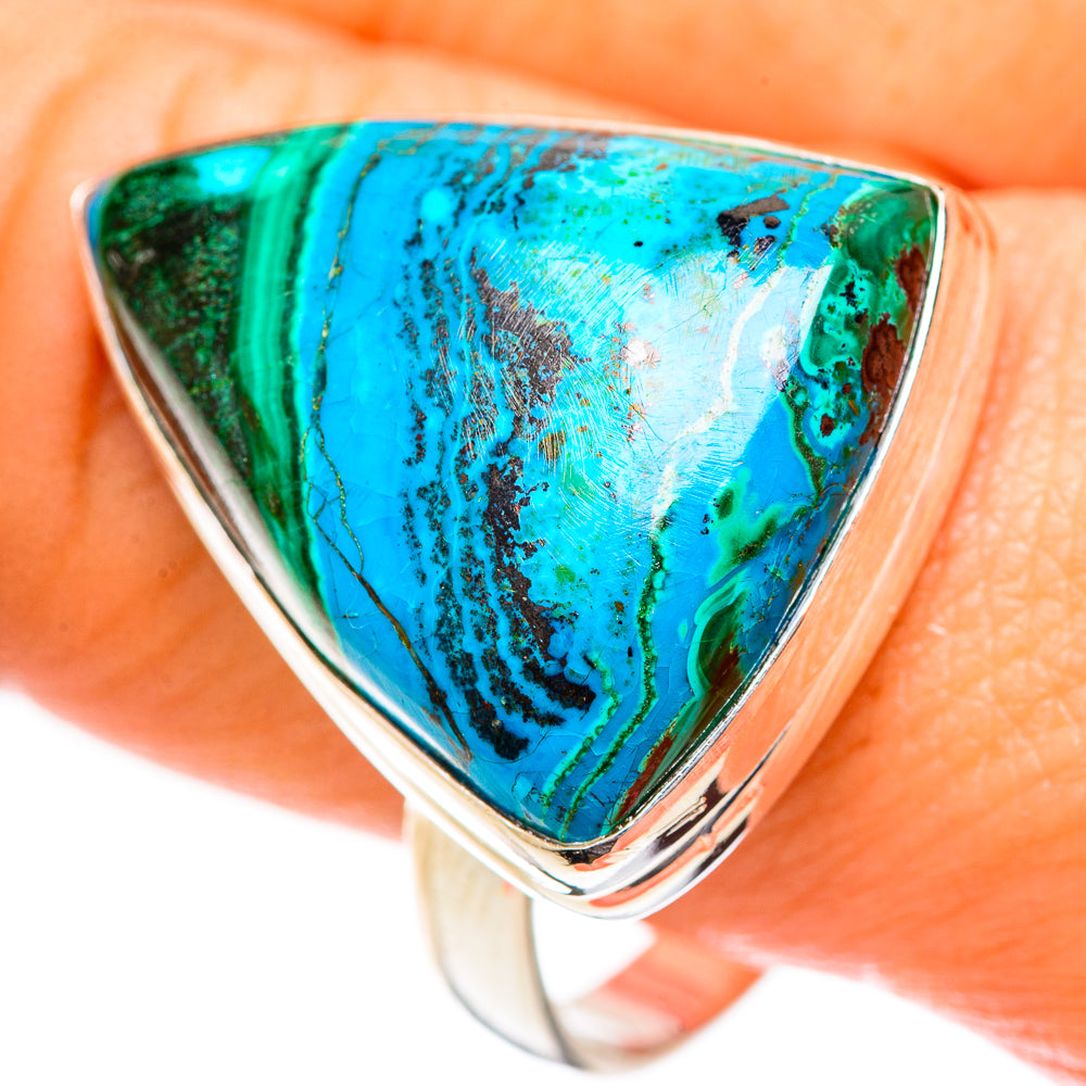 Malachite In Chrysocolla Rings handcrafted by Anasilvercos - RING124422