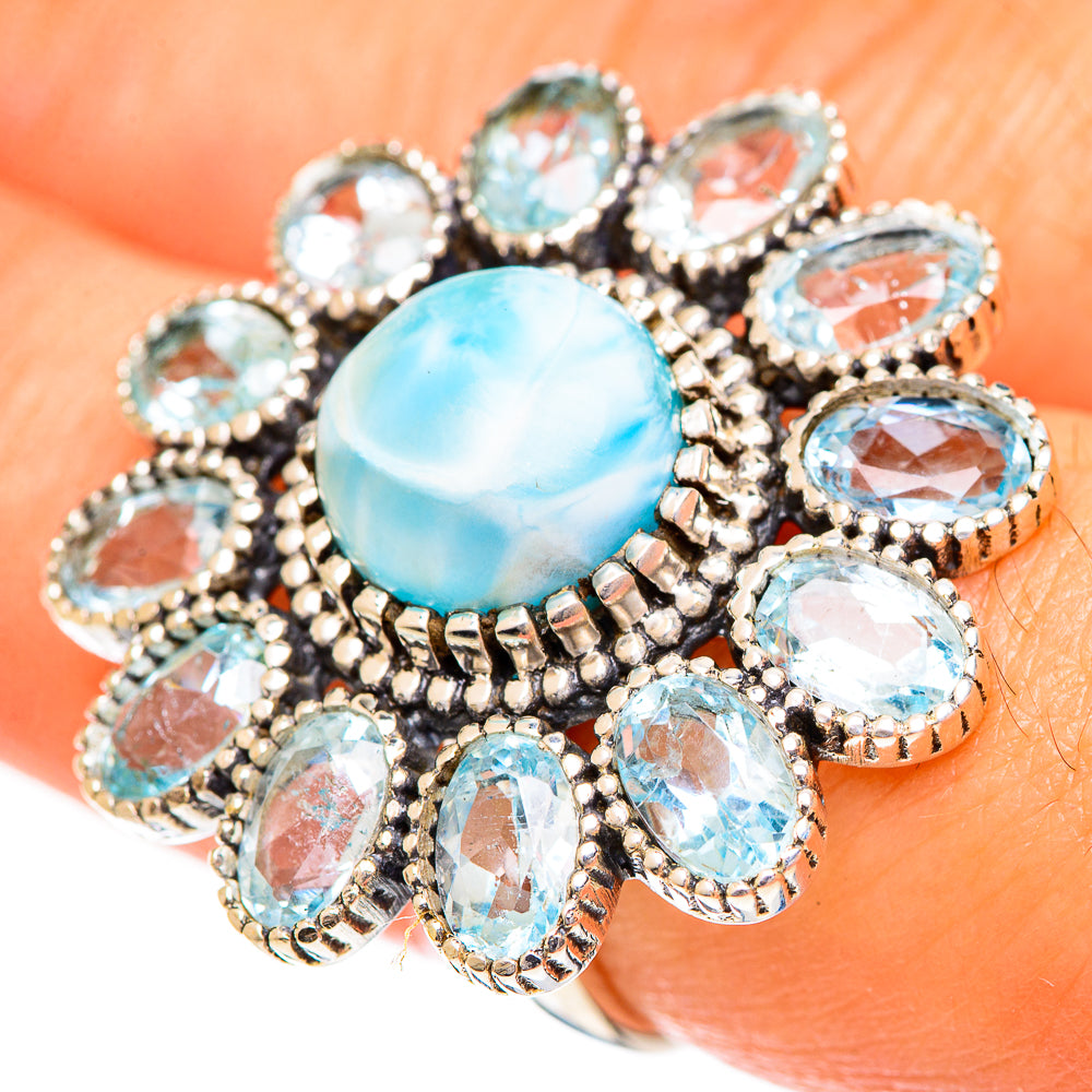Larimar Rings handcrafted by Anasilvercos - RING124424