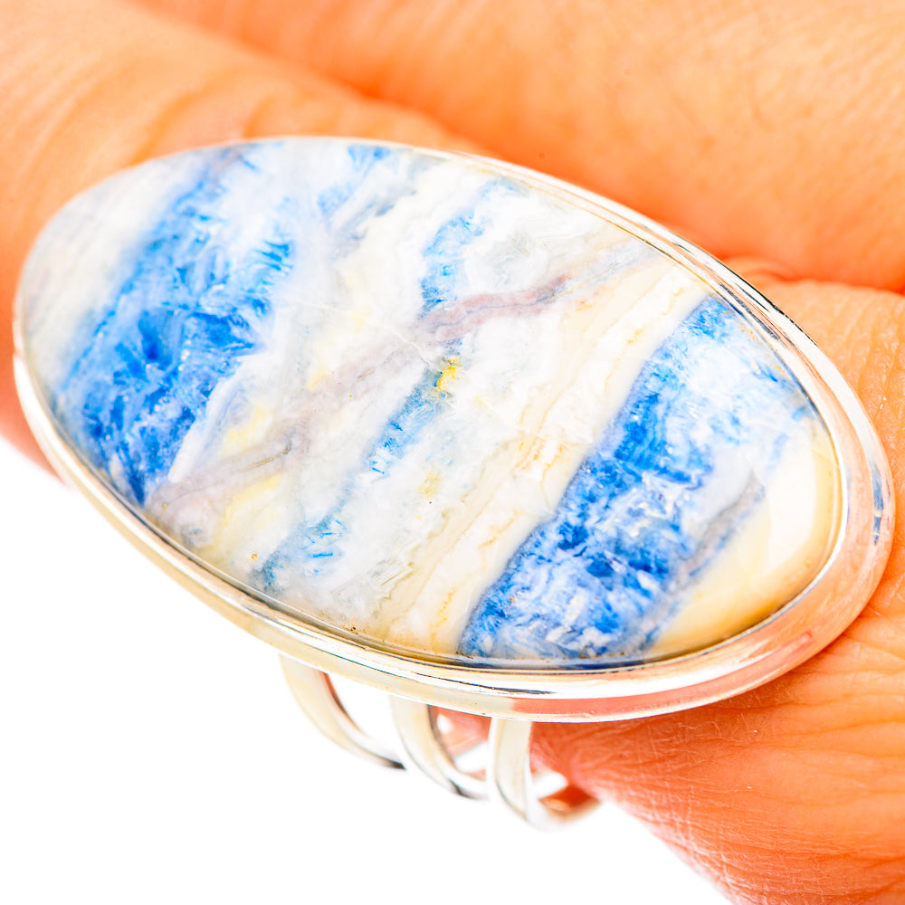 Blue Scheelite Rings handcrafted by Anasilvercos - RING124426