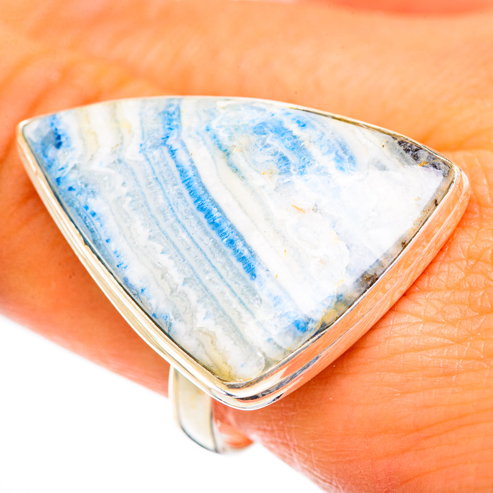 Blue Scheelite Rings handcrafted by Anasilvercos - RING124431