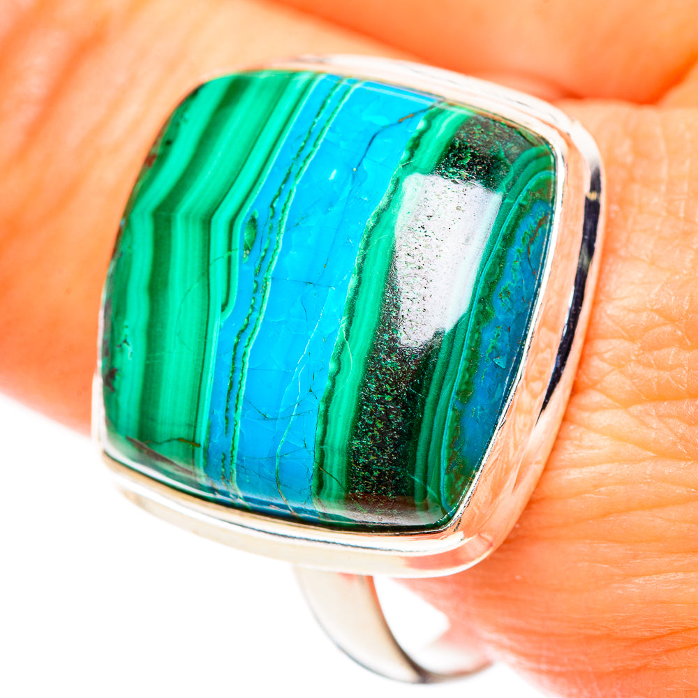 Malachite In Chrysocolla Rings handcrafted by Anasilvercos - RING124442