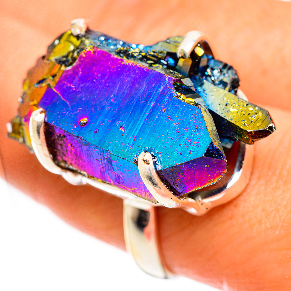Titanium Sunshine Druzy Rings handcrafted by Anasilvercos - RING124444