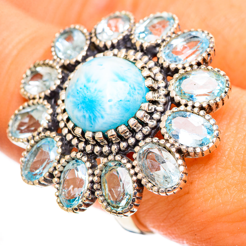Larimar Rings handcrafted by Anasilvercos - RING124453