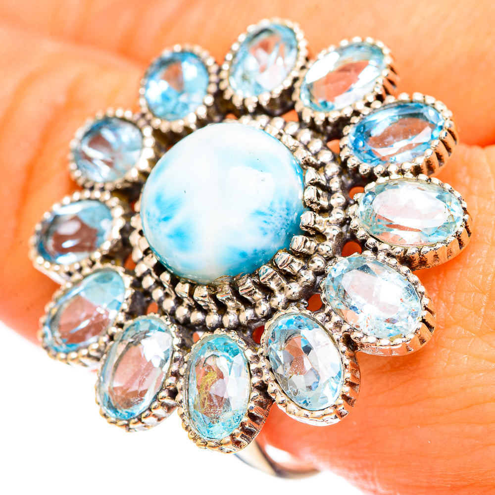 Larimar Rings handcrafted by Anasilvercos - RING124463