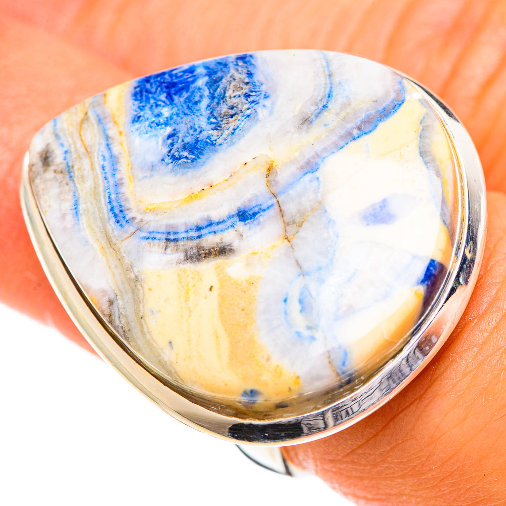 Blue Scheelite Rings handcrafted by Anasilvercos - RING124465