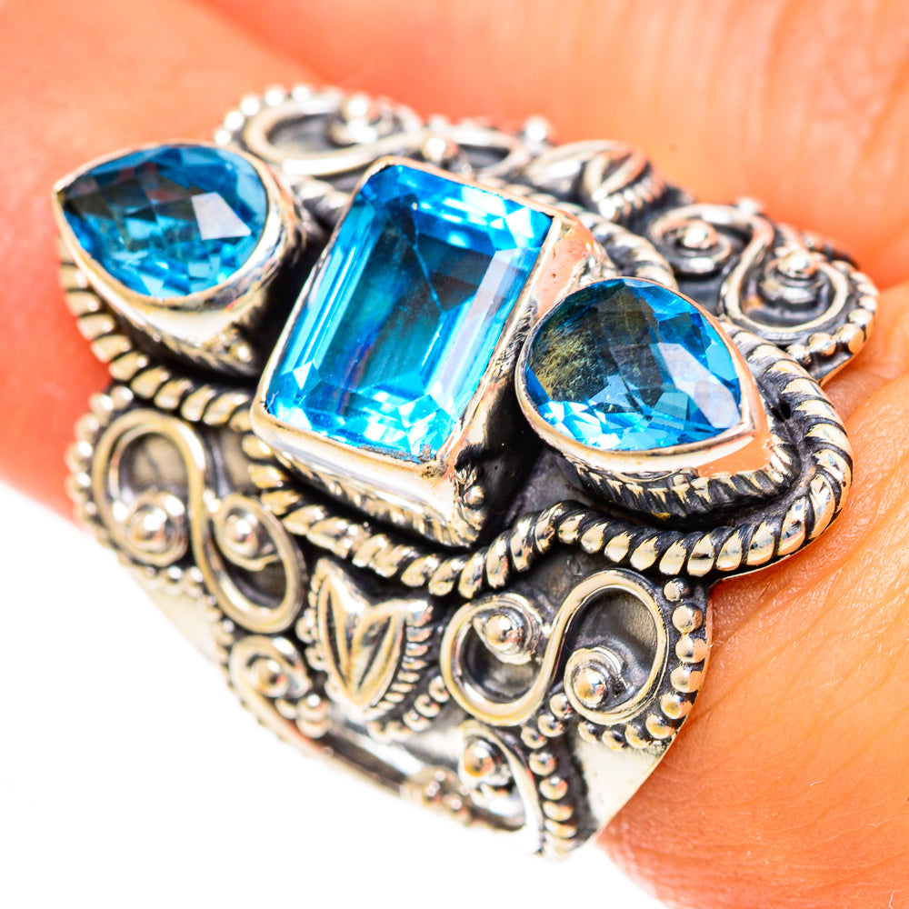 Swiss Blue Topaz Rings handcrafted by Anasilvercos - RING124466