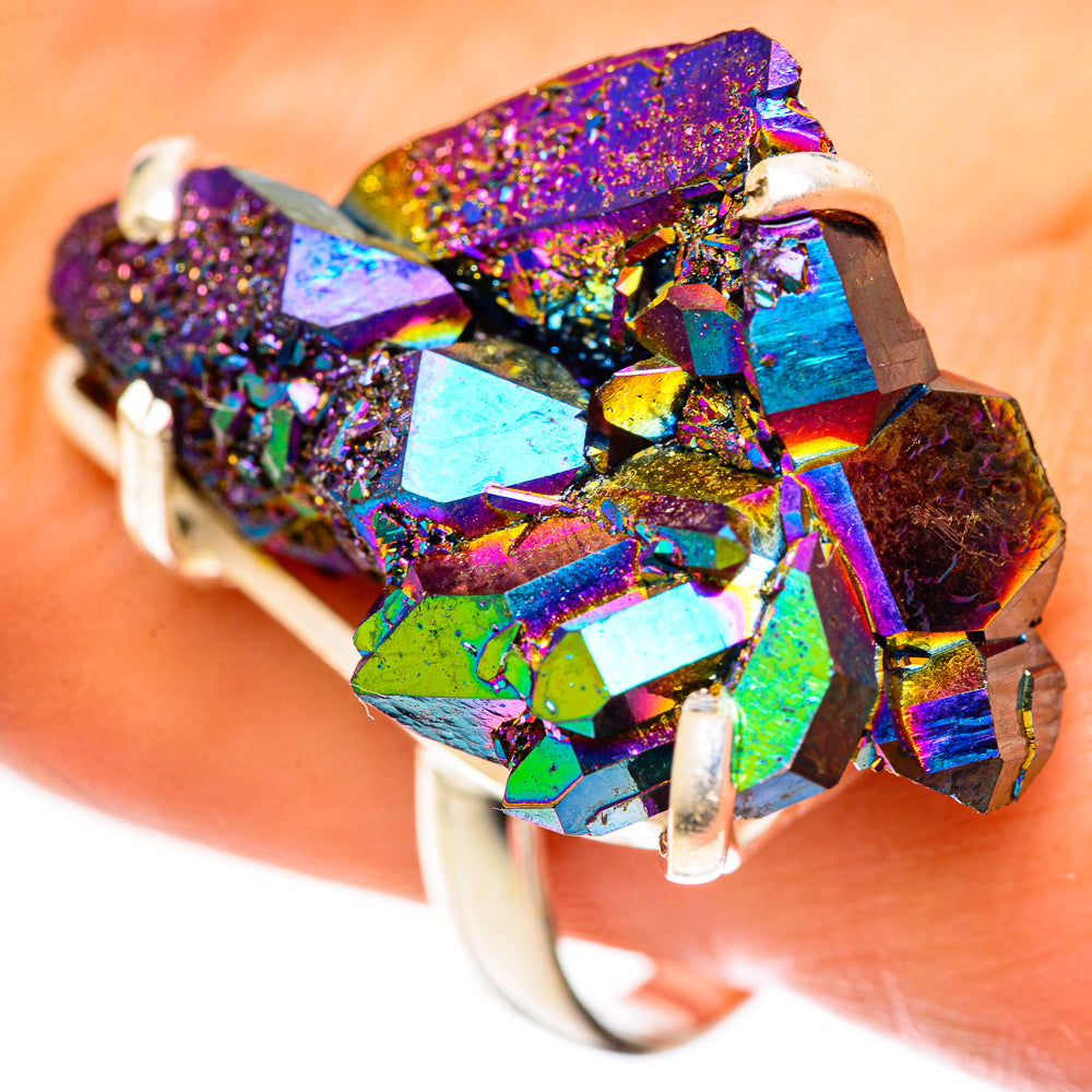 Titanium Sunshine Druzy Rings handcrafted by Anasilvercos - RING124482