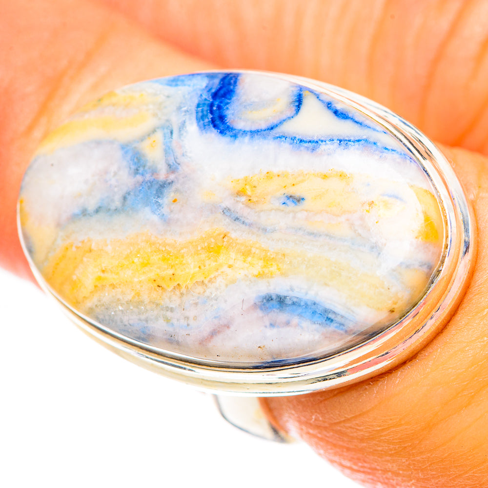 Blue Scheelite Rings handcrafted by Anasilvercos - RING124488