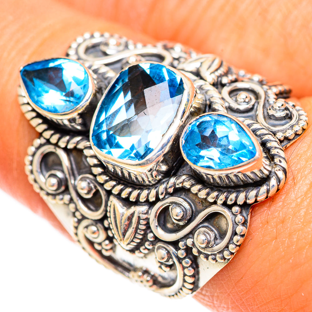 Swiss Blue Topaz Rings handcrafted by Anasilvercos - RING124489