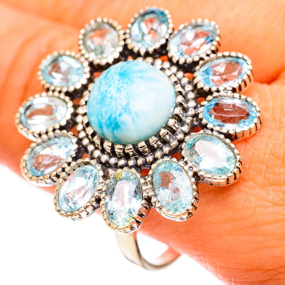 Larimar Rings handcrafted by Anasilvercos - RING124491
